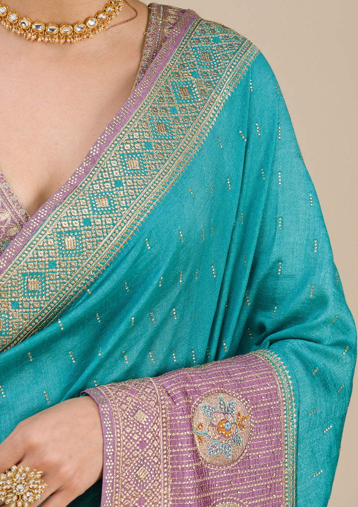 Lavender Zariwork Art Silk Saree