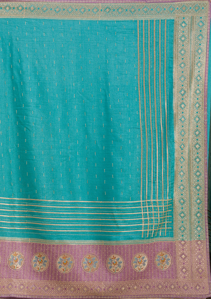 Lavender Zariwork Art Silk Saree
