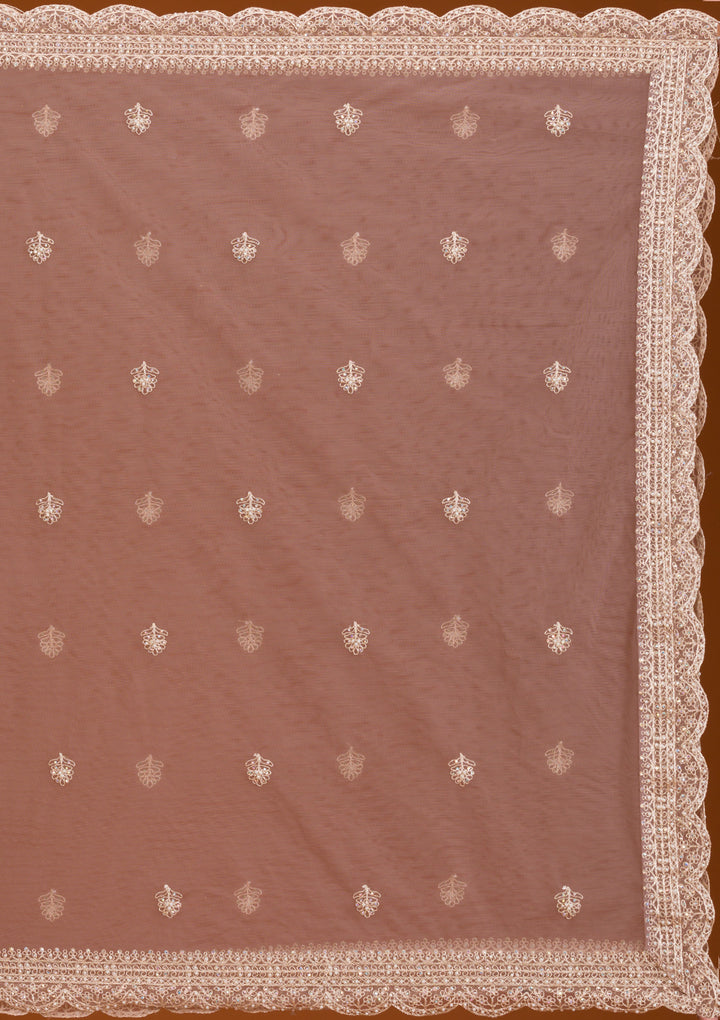 Lavender Zariwork Net Readymade Lehenga