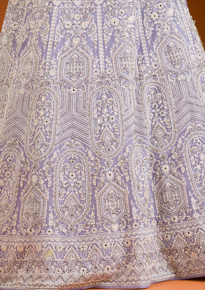 Koskii Net Ivory Lehenga – Elegantly Embroidered with Zariwork