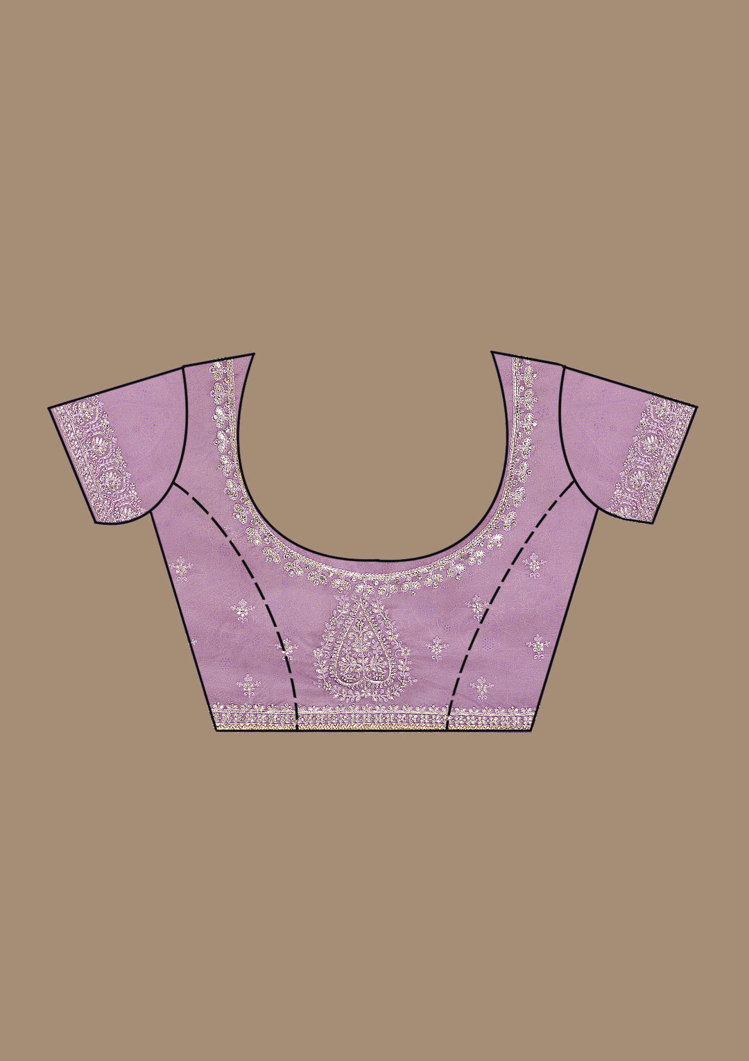 Lavender Threadwork Tissue Saree