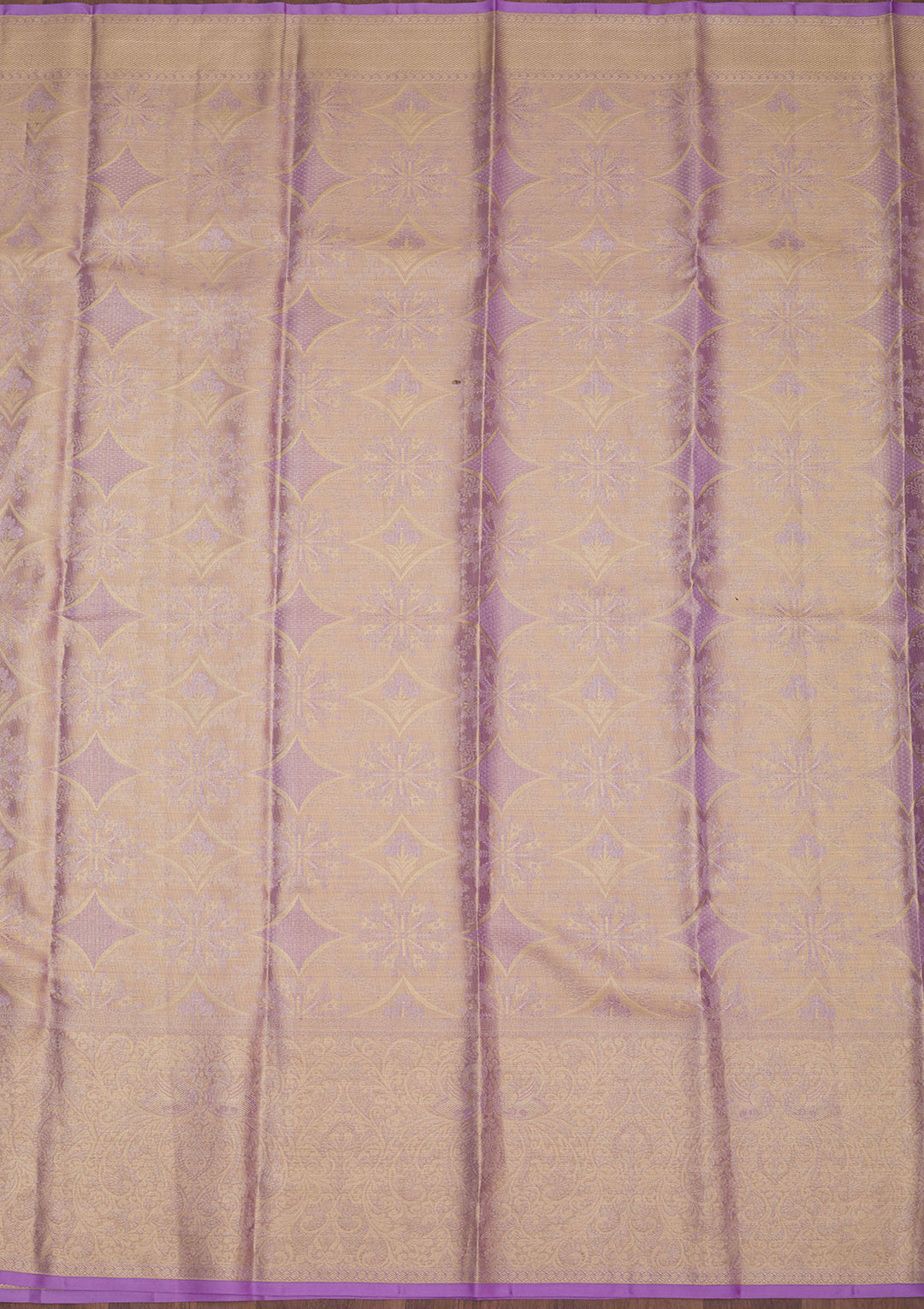 Lavender Tissue Jaal Gold Zariwork Saree With Matching Blouse Piece