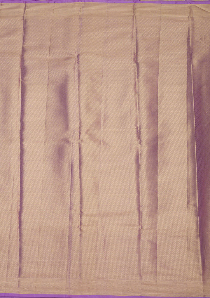 Lavender Tissue Jaal Gold Zariwork Saree With Matching Blouse Piece