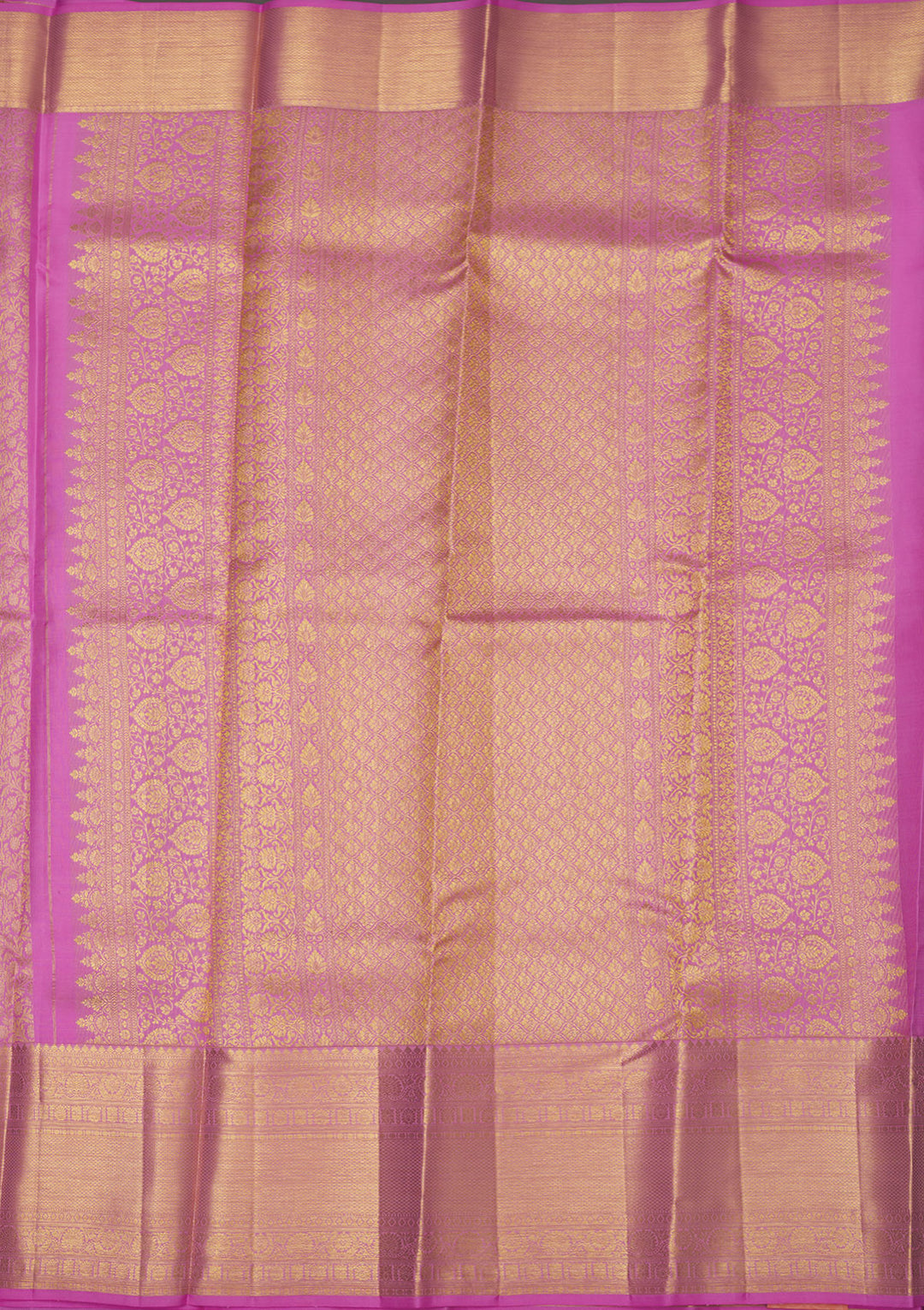 Lavender Silk Jaal Gold Zariwork Saree With Matching Blouse Piece