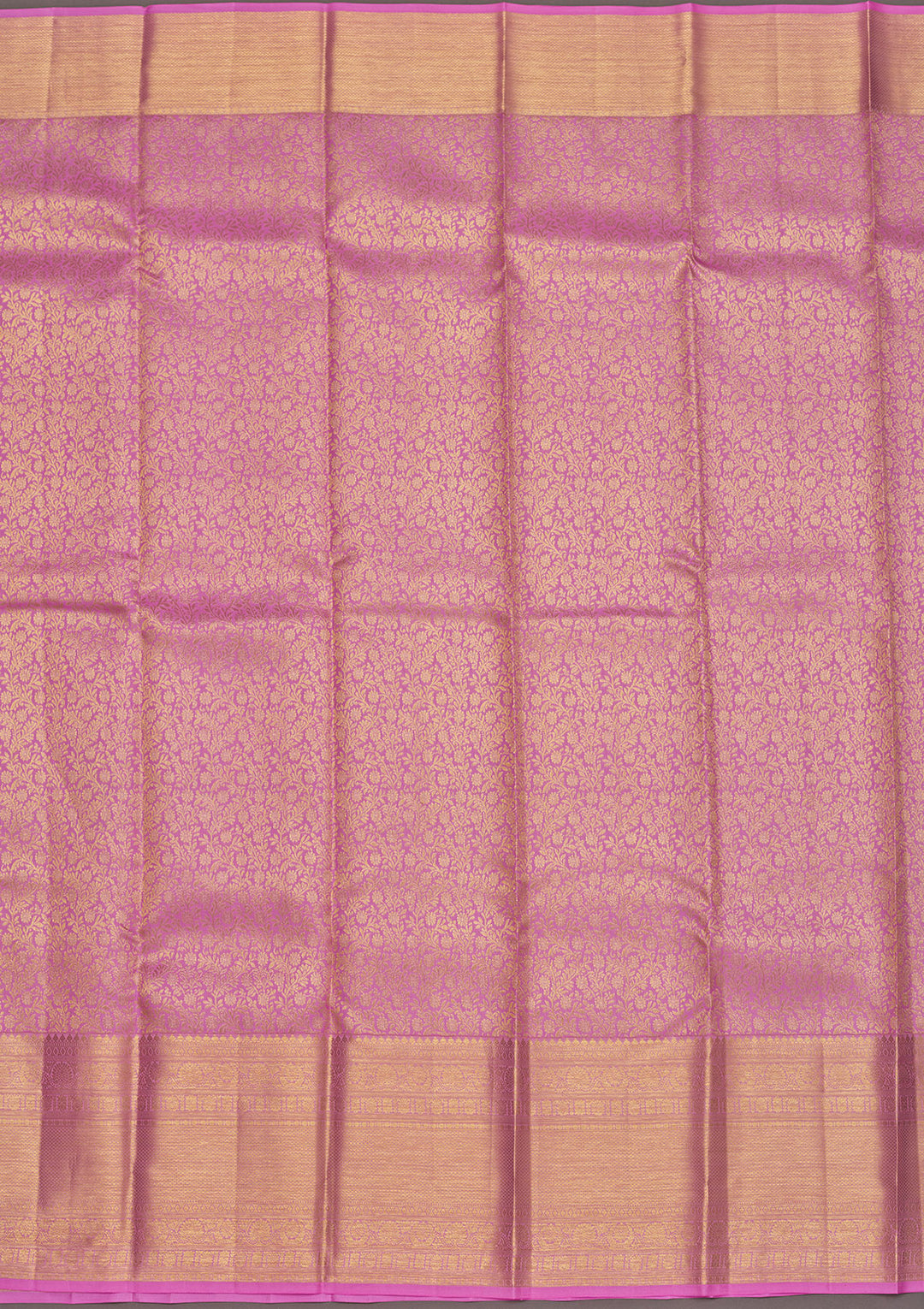 Lavender Silk Jaal Gold Zariwork Saree With Matching Blouse Piece