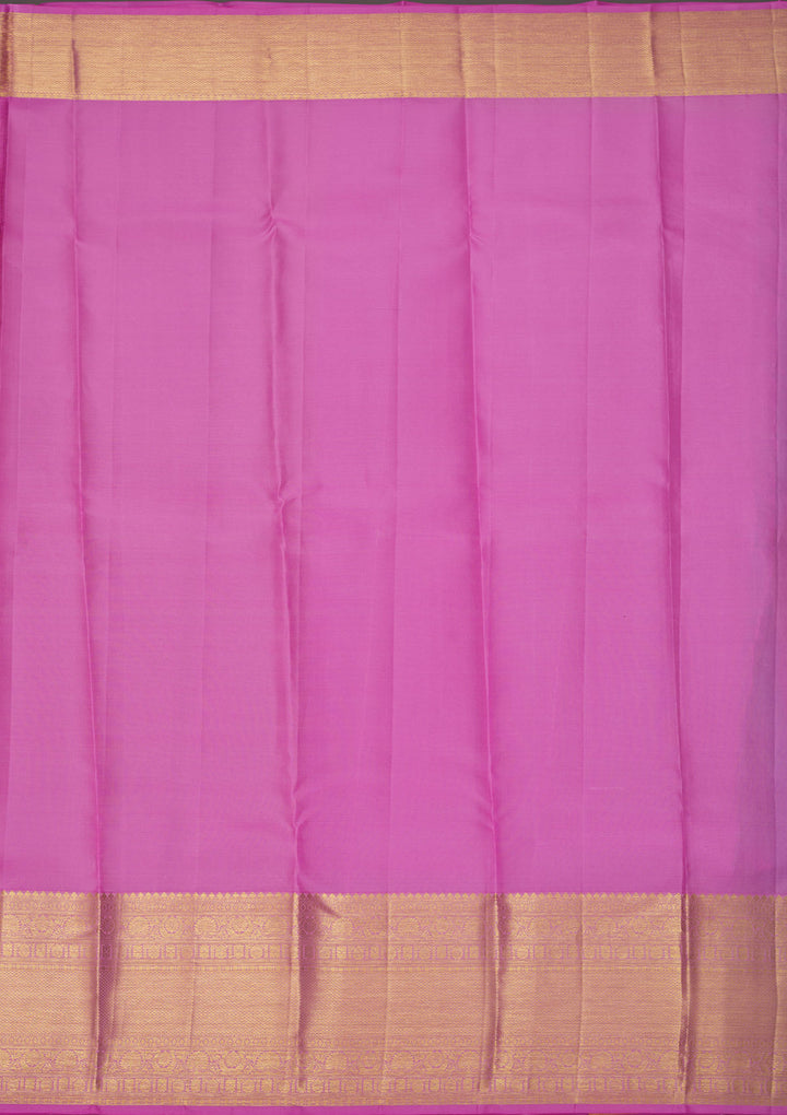 Lavender Silk Jaal Gold Zariwork Saree With Matching Blouse Piece