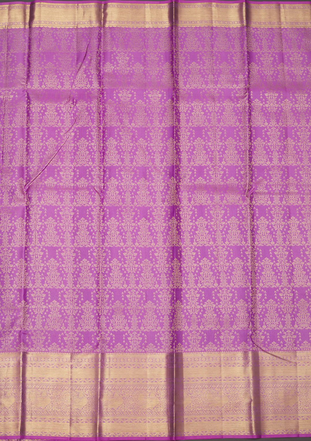 Lavender Silk Jaal Gold Zariwork Saree With Matching Blouse Piece
