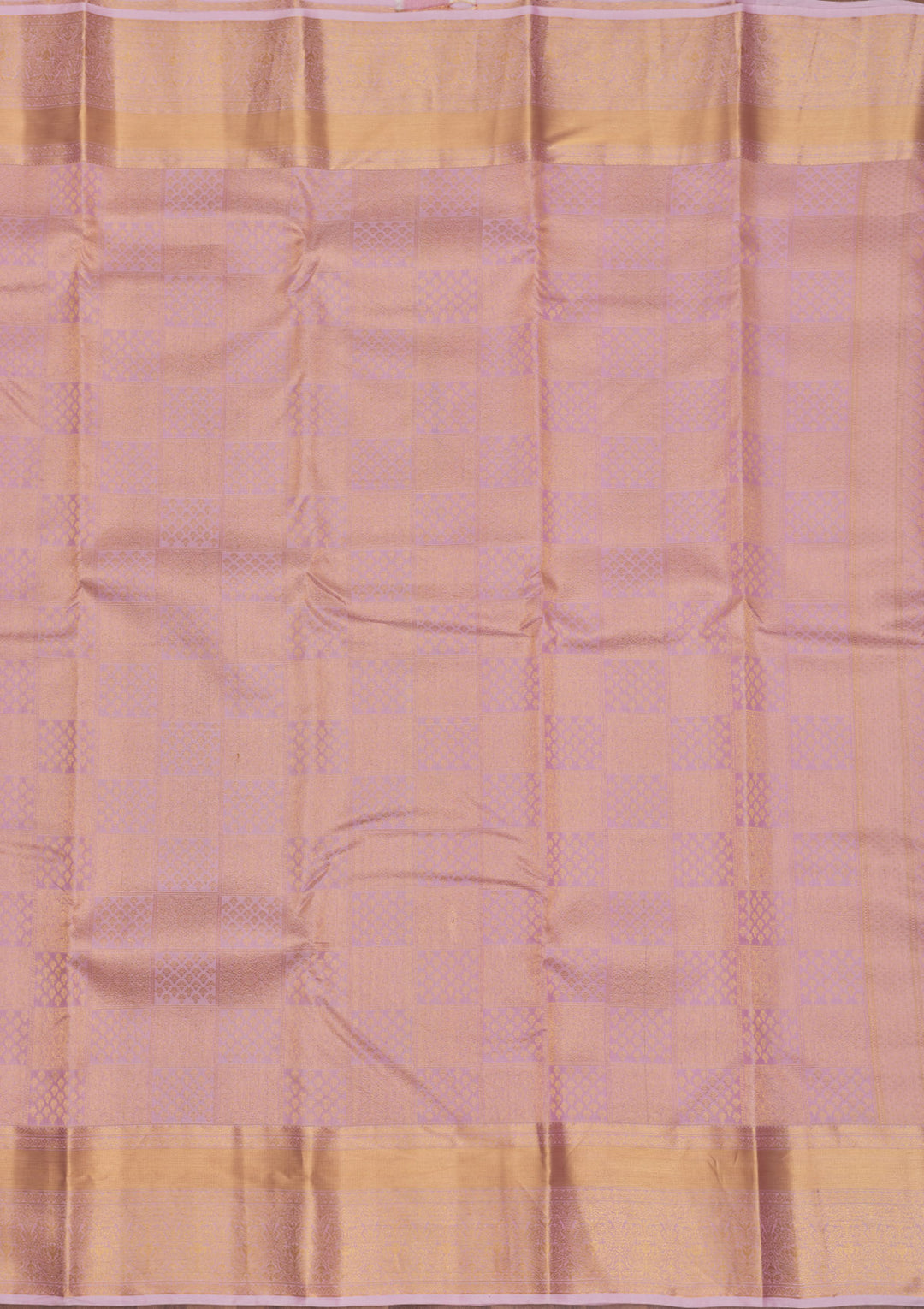 Lavender Silk Jaal Gold Zariwork Saree With Matching Blouse Piece