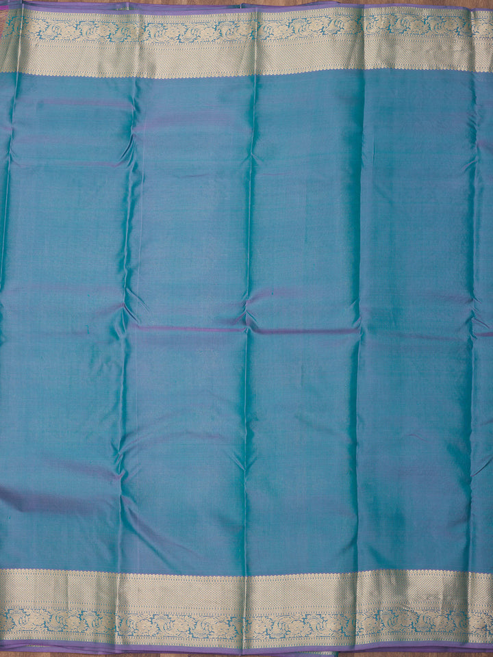 Lavender Silk Jaal Gold Zariwork Saree With Matching Blouse Piece