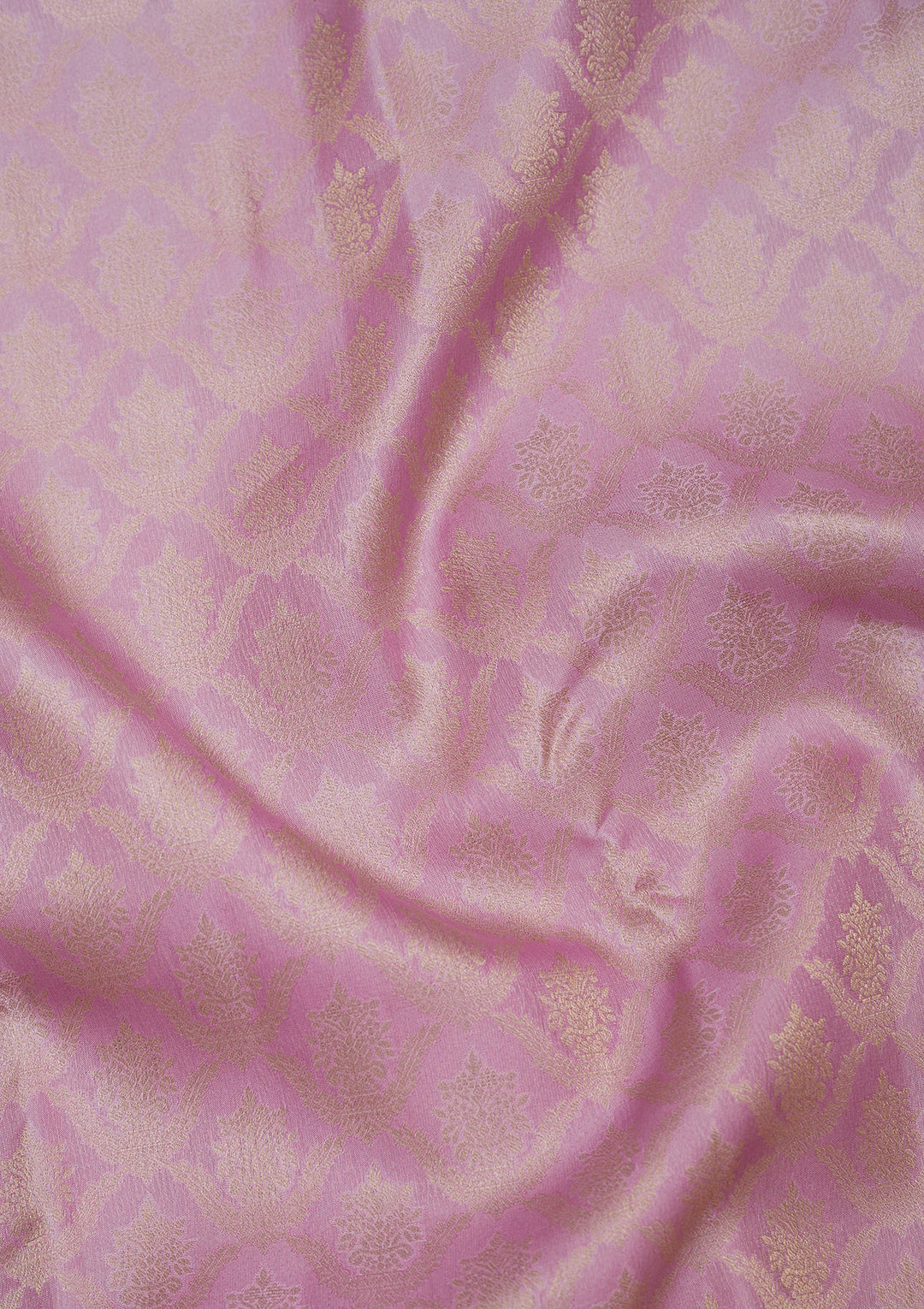 Lavender Pure Silk Jaal Zariwork Saree With Matching Blouse Piece