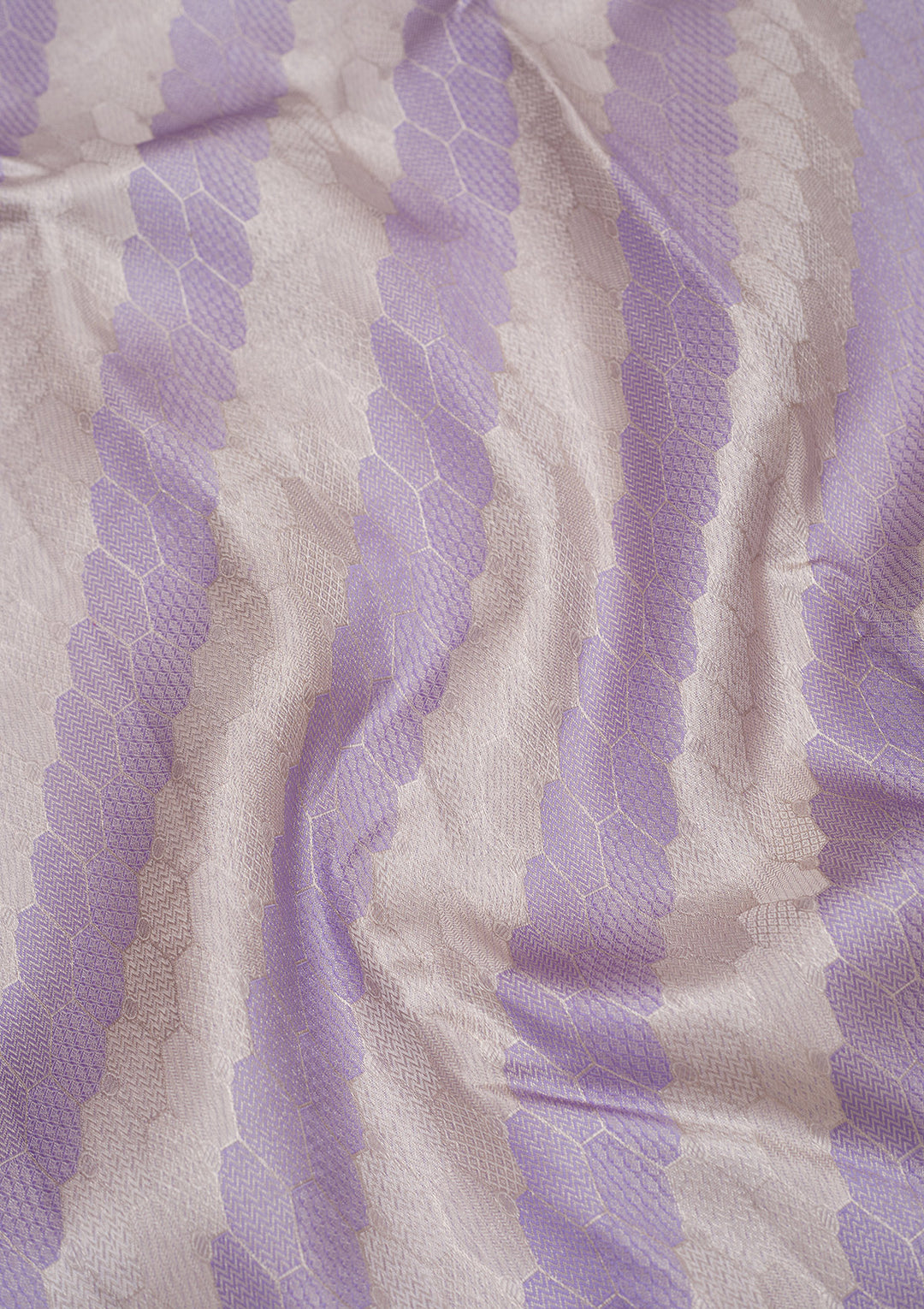 Lavender Tissue Jaal Silver Zariwork Saree With Matching Blouse Piece