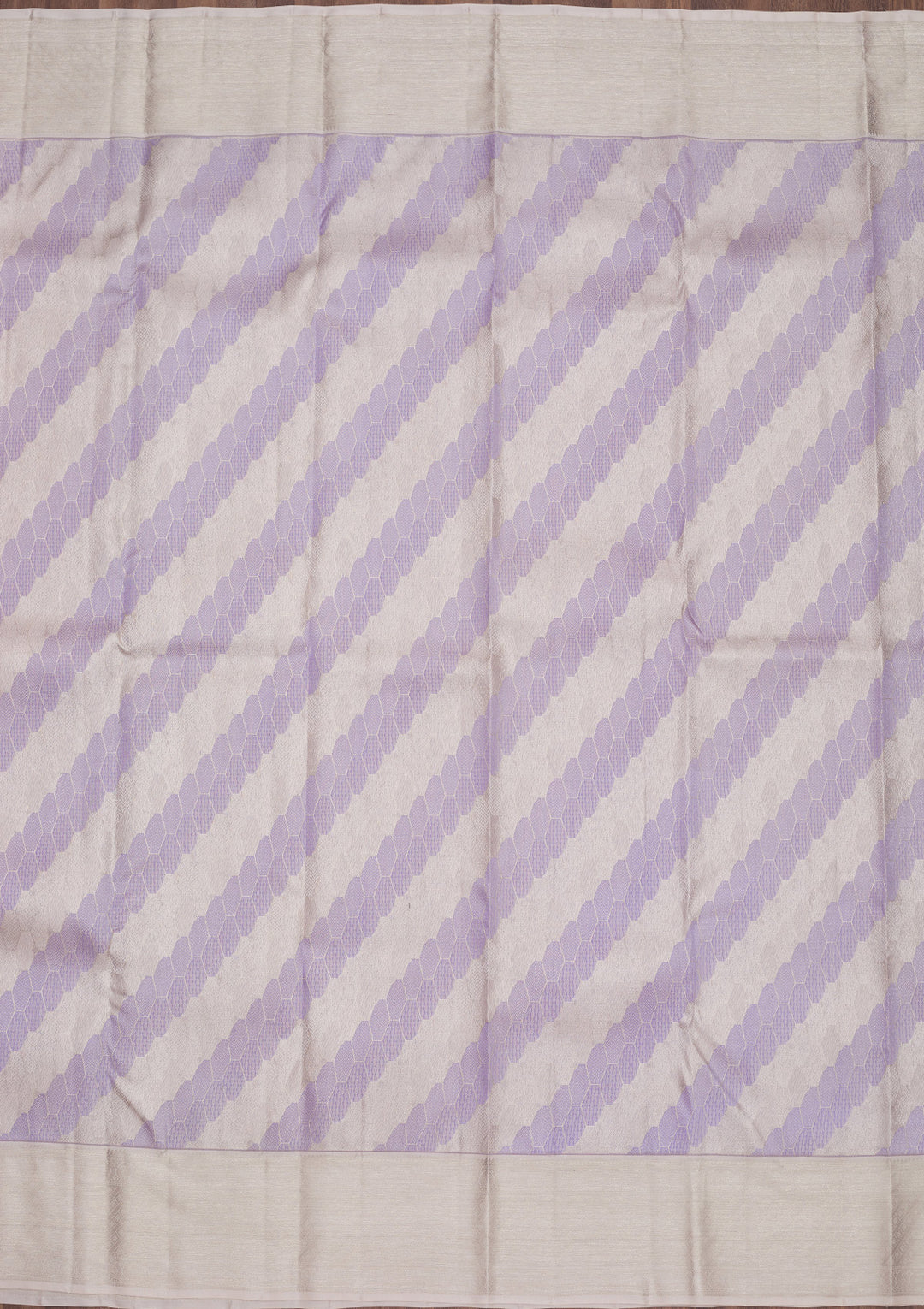 Lavender Tissue Jaal Silver Zariwork Saree With Matching Blouse Piece