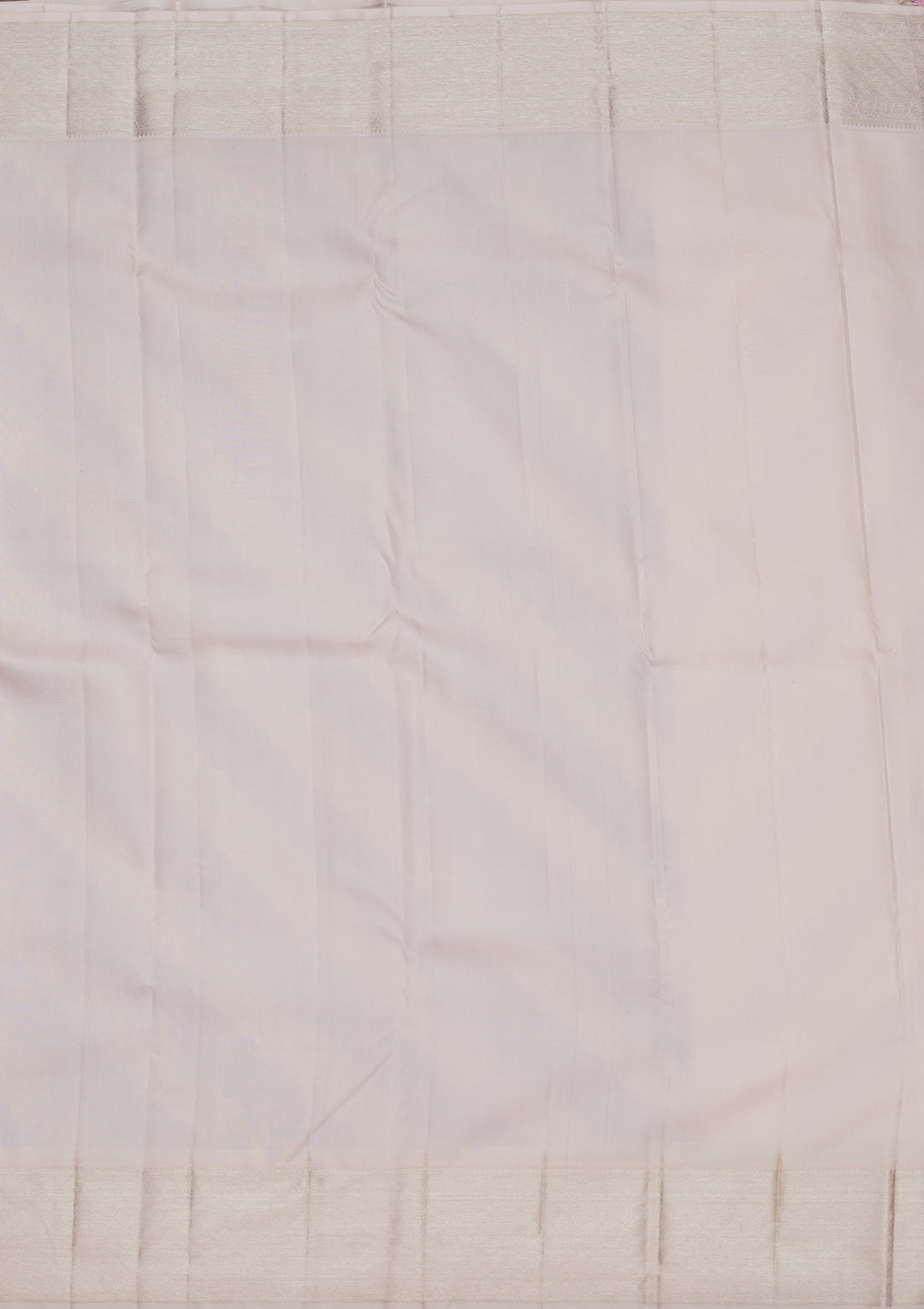 Lavender Tissue Jaal Silver Zariwork Saree With Matching Blouse Piece