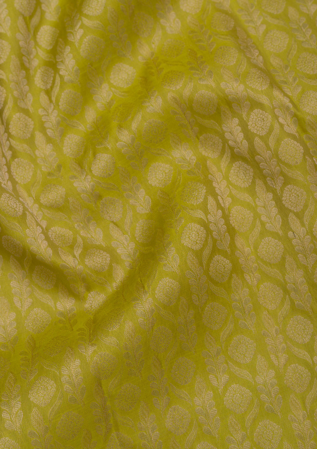 Leaf Green Pure Silk Jaal Zariwork Saree With Matching Blouse Piece
