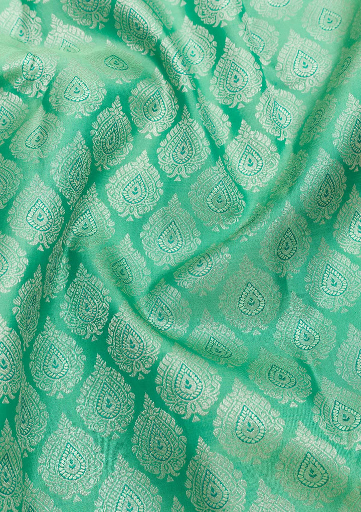 Leaf Green Zariwork Kanjivaram Pure Silk Saree