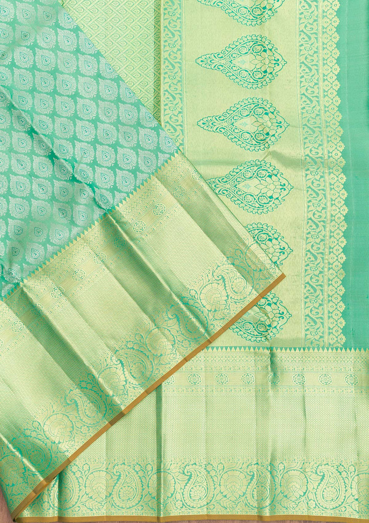 Leaf Green Zariwork Kanjivaram Pure Silk Saree