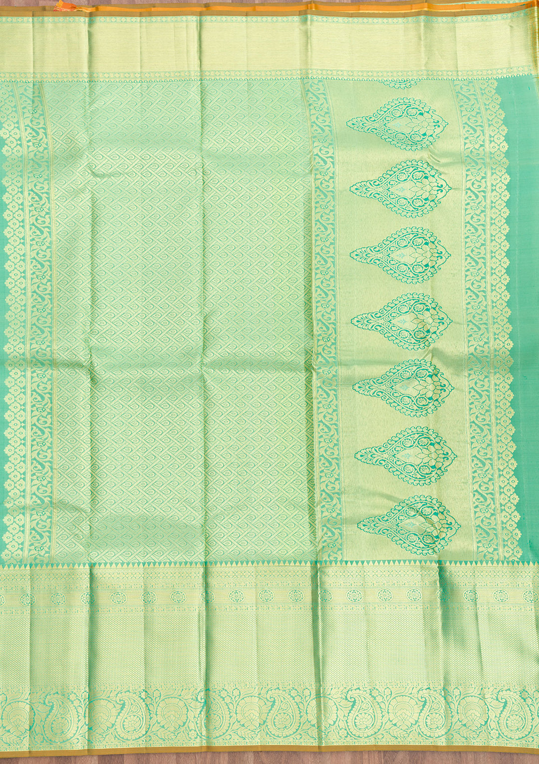 Leaf Green Zariwork Kanjivaram Pure Silk Saree