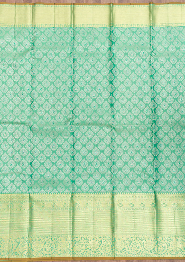 Leaf Green Zariwork Kanjivaram Pure Silk Saree