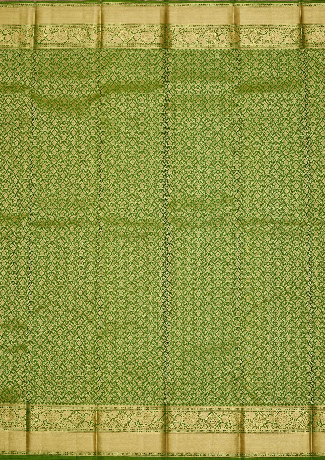 Leaf Green Zariwork Pure Silk Saree