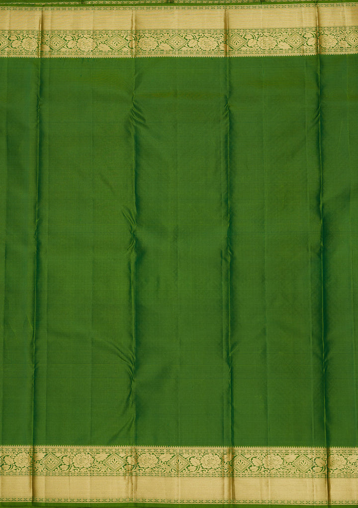 Leaf Green Zariwork Pure Silk Saree