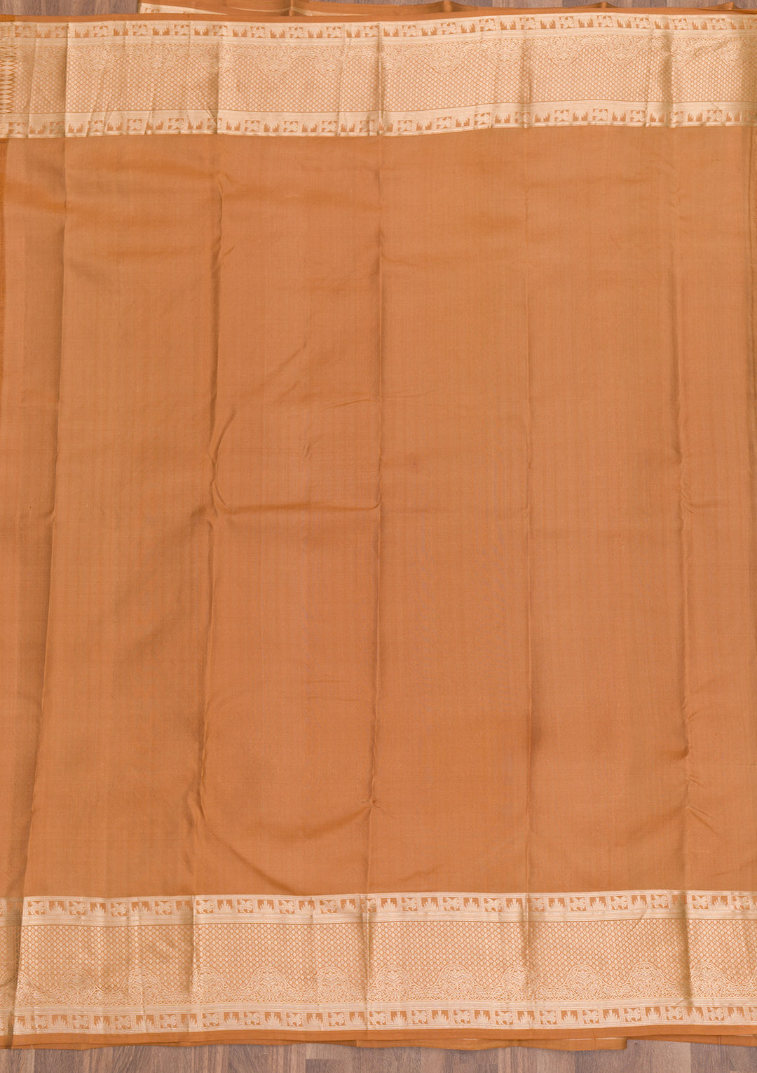 Light Brown Pure Silk Jaal Zariwork Saree With Matching Blouse Piece