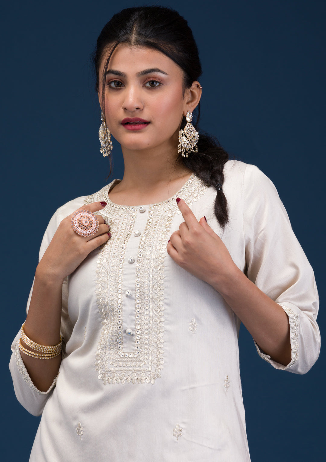 Light Grey Yellow Soft Raw Silk Silver Zariwork Straight Kurta With Pant Regular And Dupatta
