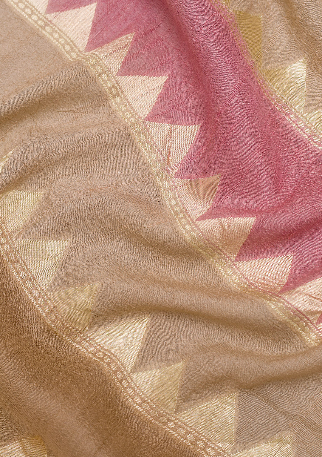 Light Grey Silk Jaal Gold Zariwork Saree With Matching Blouse Piece