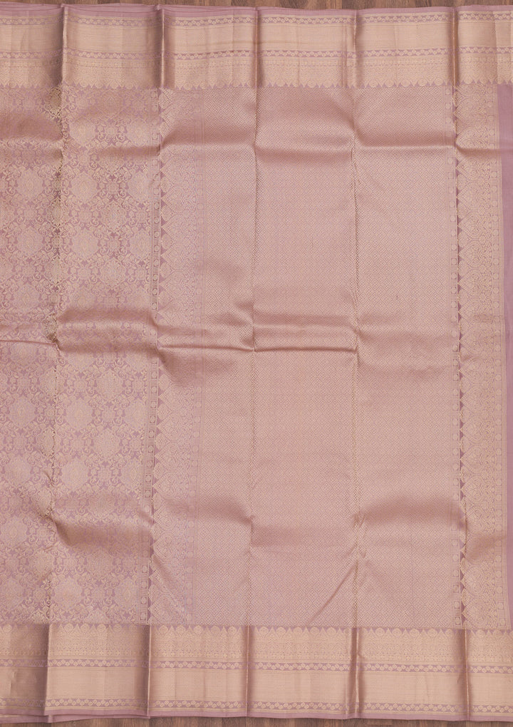 Light Grey Silk Jaal Saree With Matching Blouse Piece