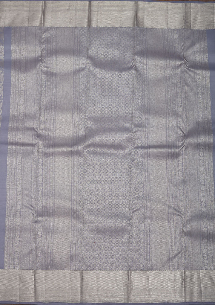 Light Grey Silk Jaal Saree With Matching Blouse Piece