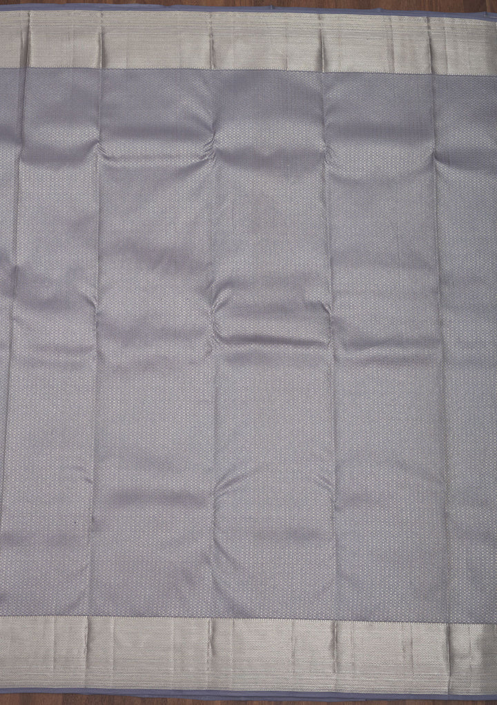 Light Grey Silk Jaal Saree With Matching Blouse Piece
