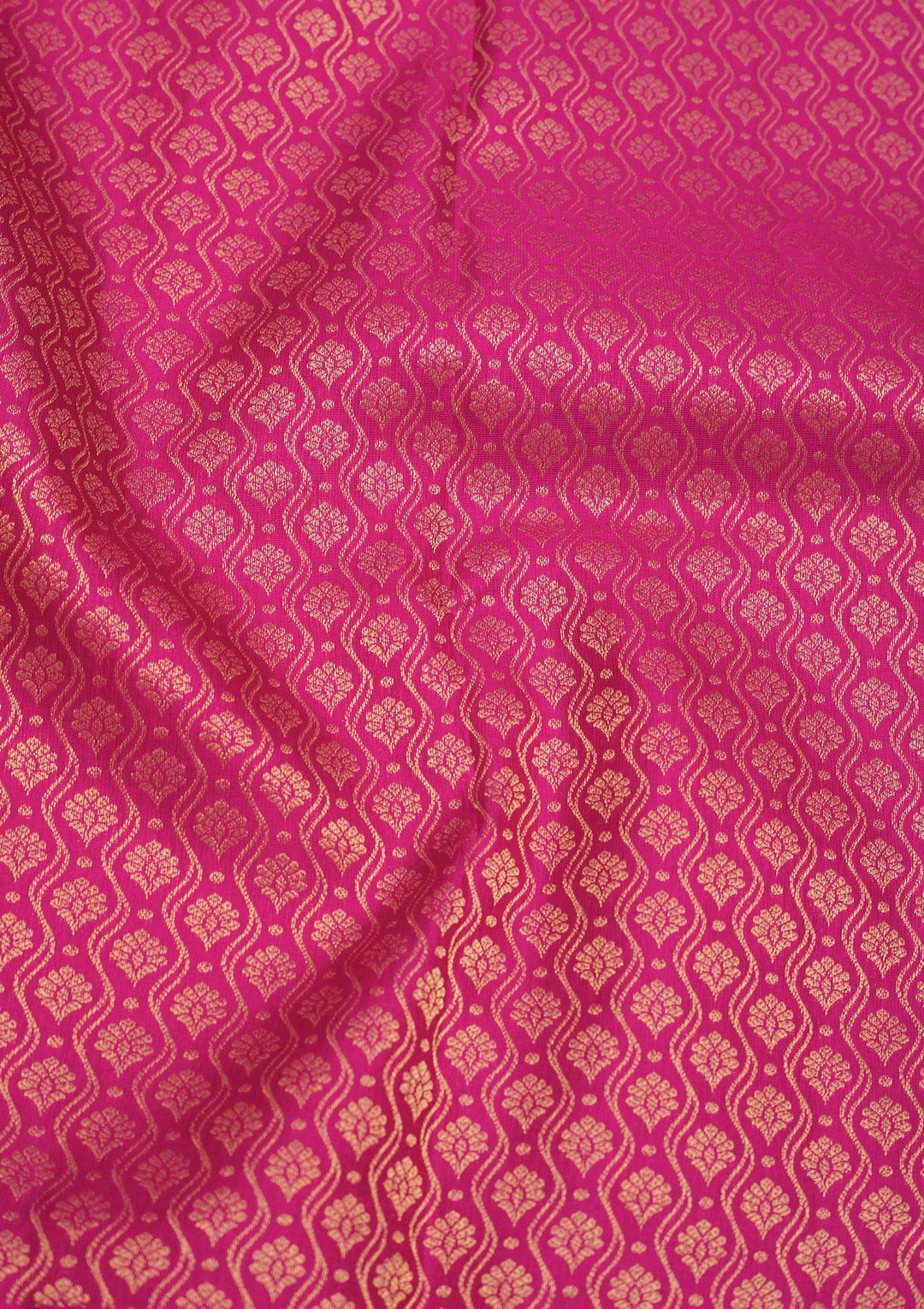 Magenta Pink Silk Jaal Gold Zariwork Saree With Matching Blouse Piece