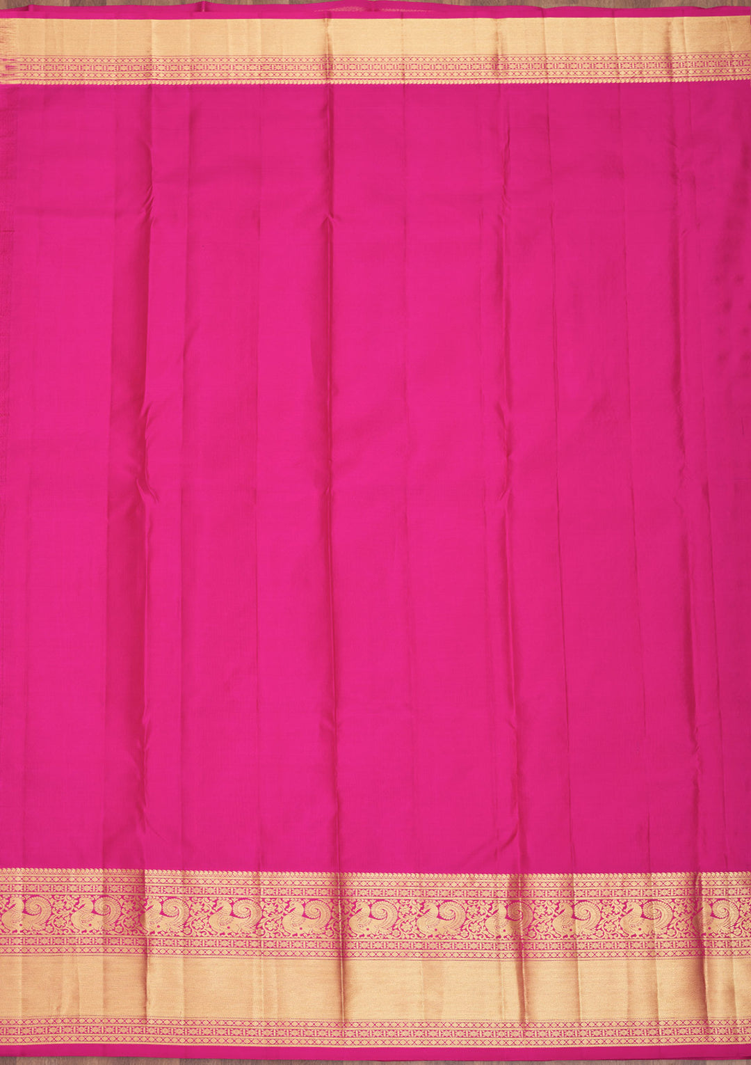 Magenta Pink Silk Jaal Gold Zariwork Saree With Matching Blouse Piece
