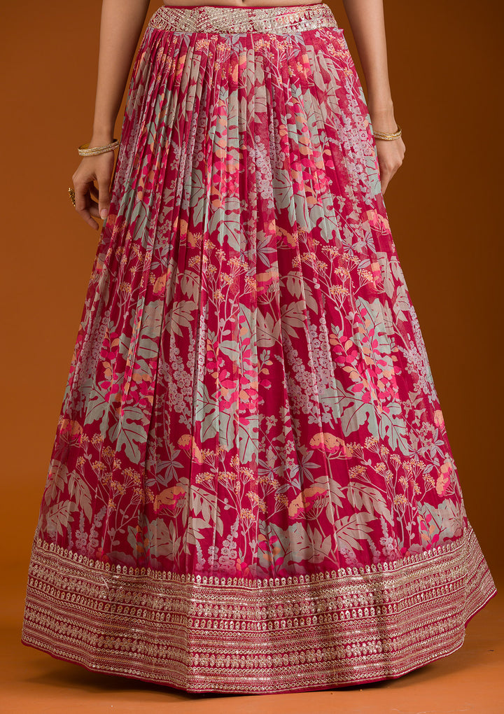 Silver Zariwork Maroon Georgette Stitched Lehenga Blouse With Dupatta