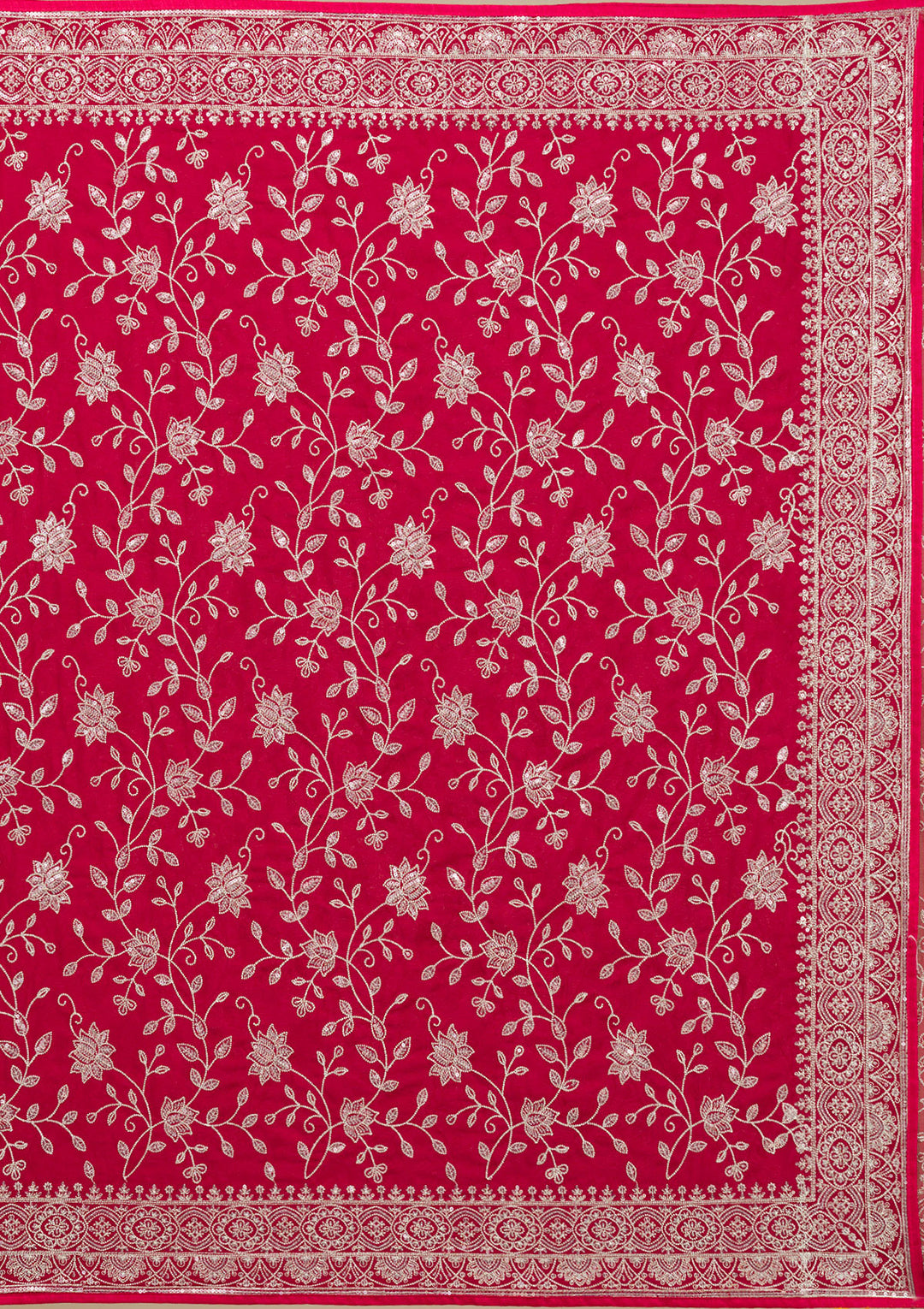 Maroon Threadwork Georgette Saree