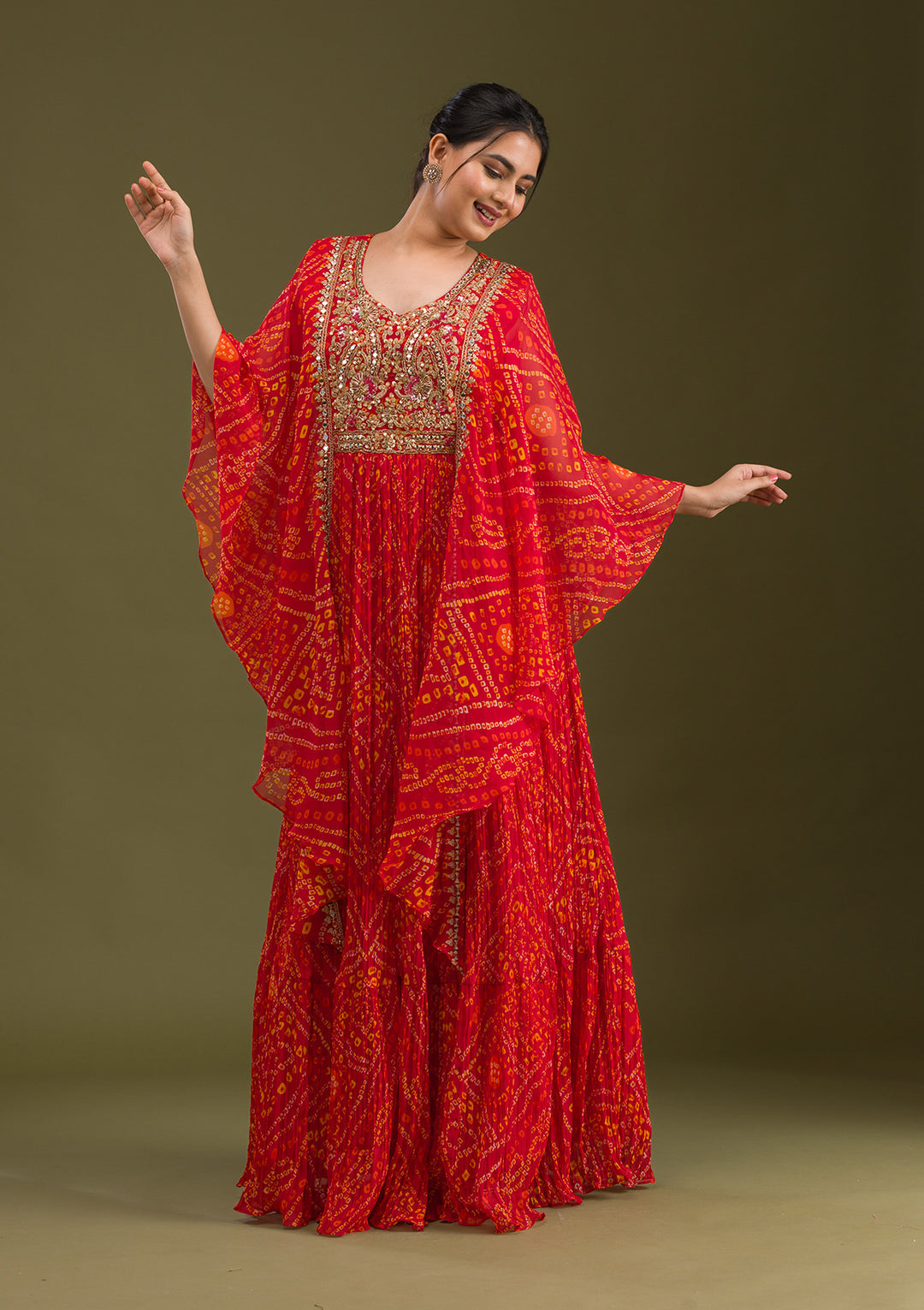Koskii Red Crepe Salwar Suit – Vibrant Ready-to-Wear Elegance