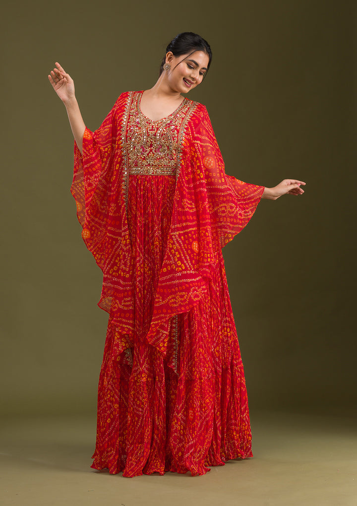 Koskii Red Crepe Salwar Suit – Vibrant Ready-to-Wear Elegance