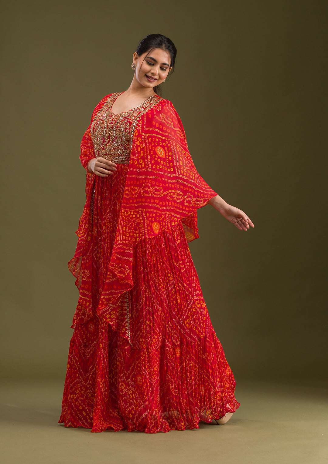 Koskii Red Crepe Salwar Suit – Vibrant Ready-to-Wear Elegance