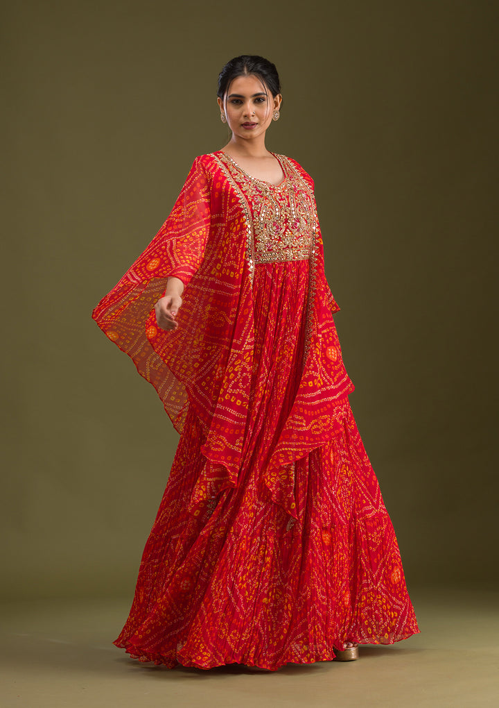 Koskii Red Crepe Salwar Suit – Vibrant Ready-to-Wear Elegance