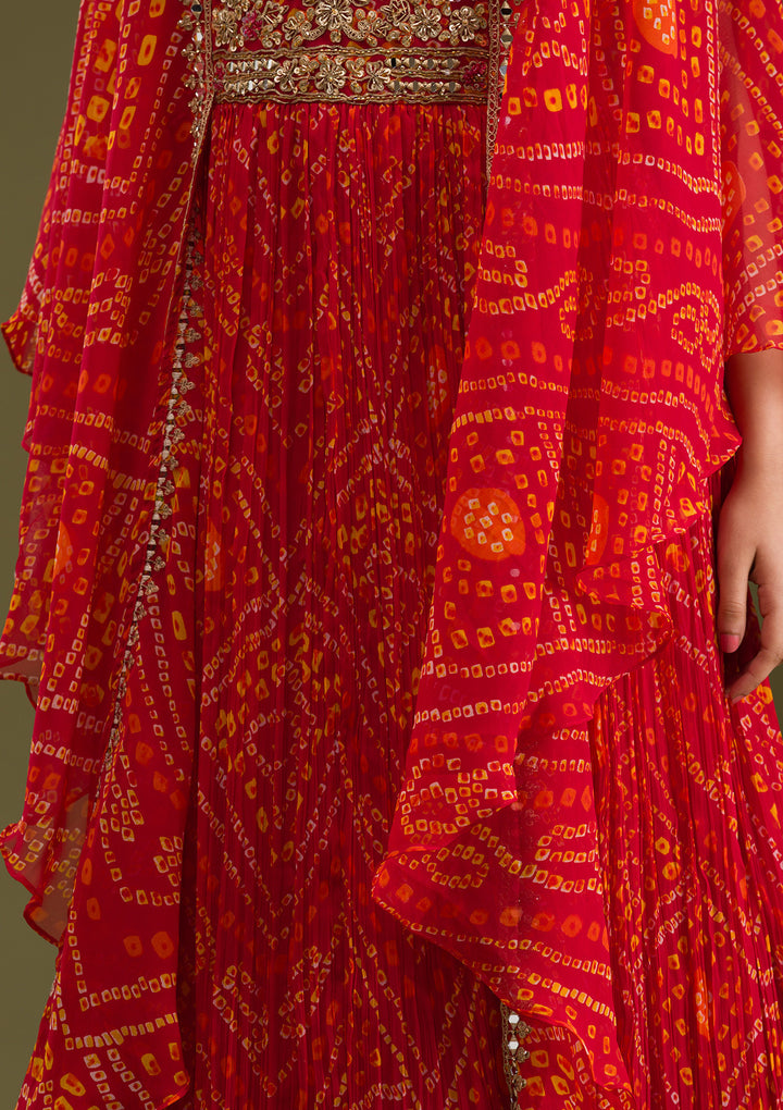 Koskii Red Crepe Salwar Suit – Vibrant Ready-to-Wear Elegance