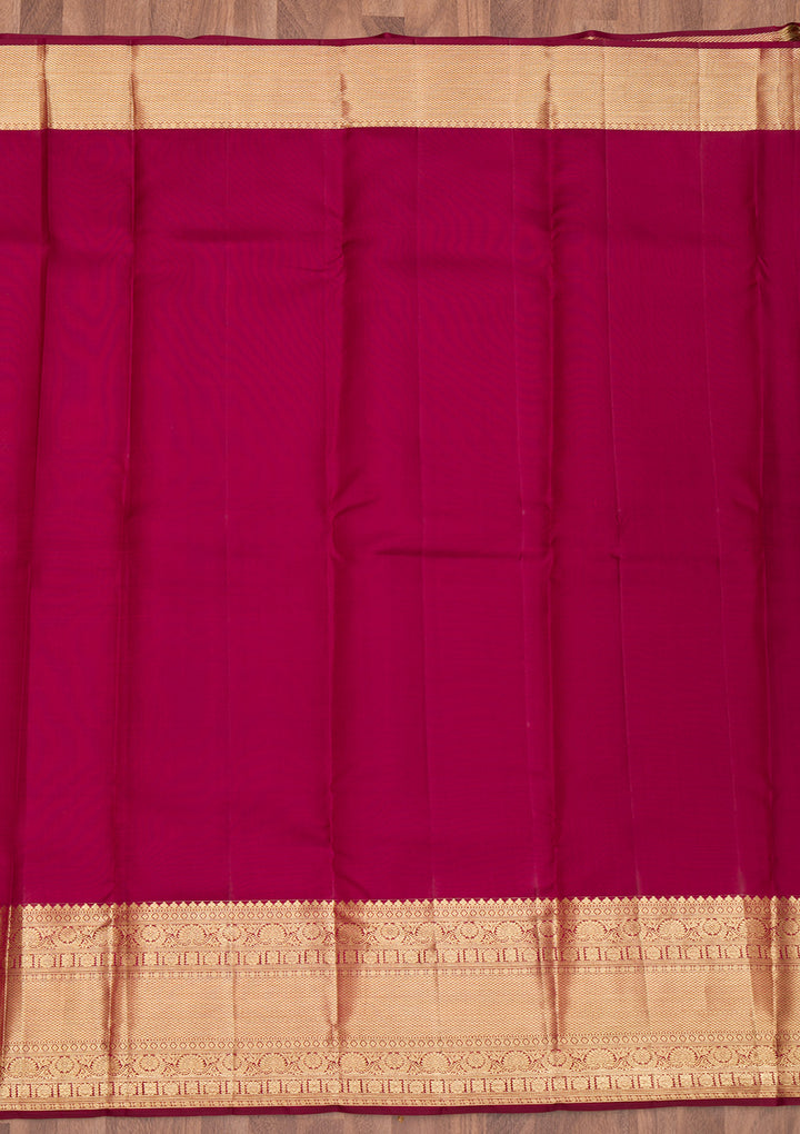 Red Silk Jaal Saree With Matching Blouse Piece