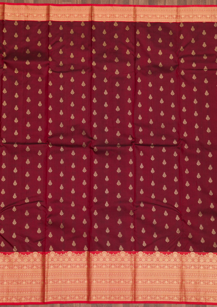 Maroon Zariwork Pure Silk Saree