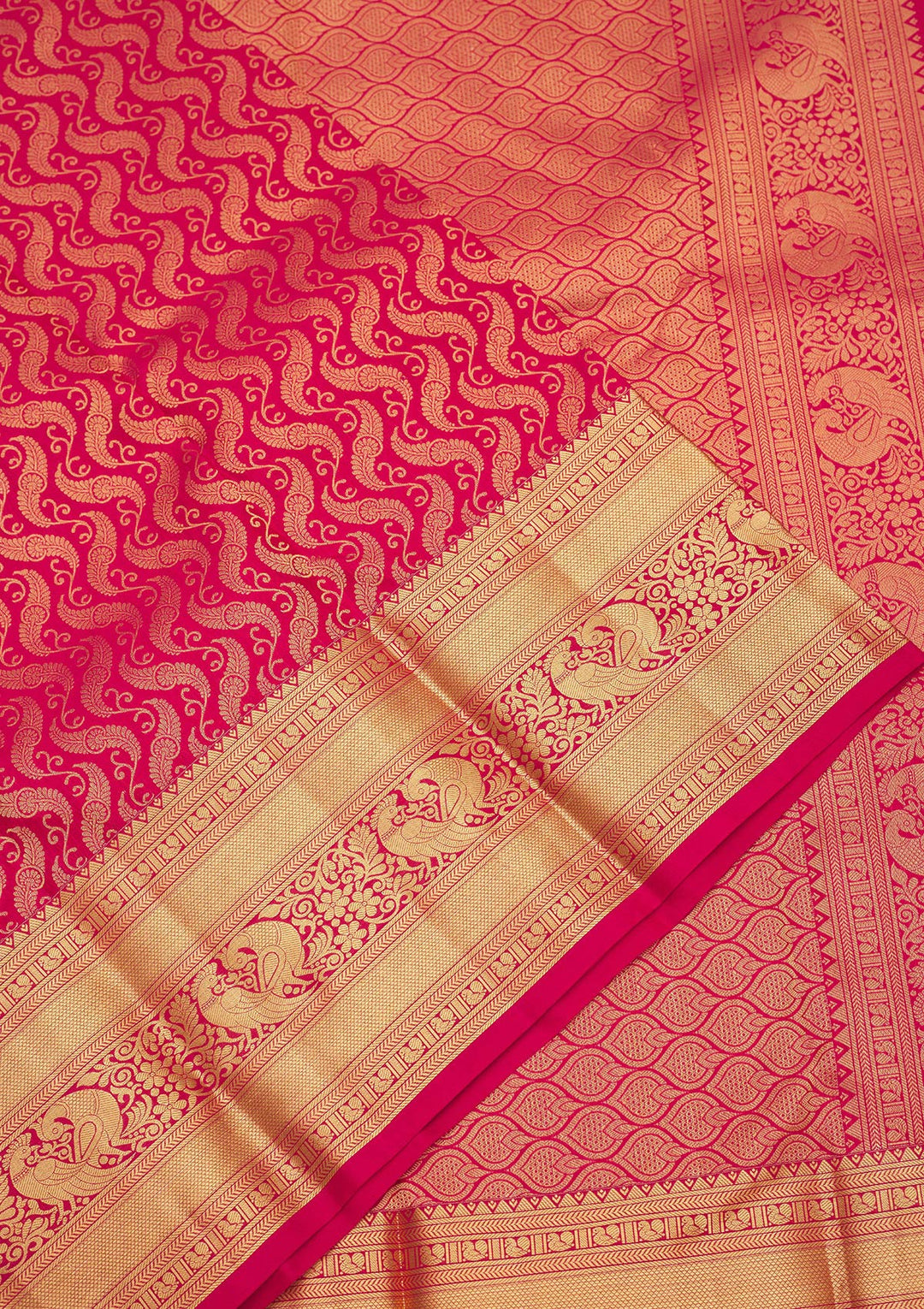 Maroon Silk Jaal Gold Zariwork Saree With Matching Blouse Piece