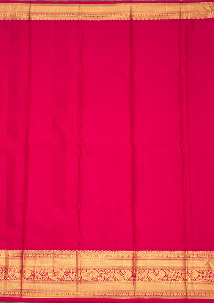 Maroon Silk Jaal Gold Zariwork Saree With Matching Blouse Piece