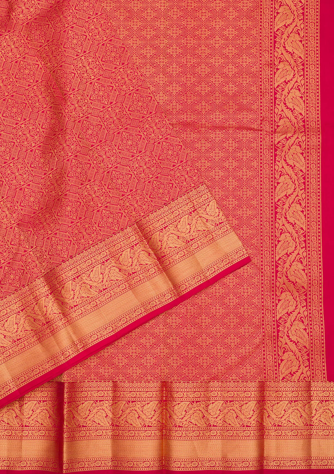Maroon Silk Jaal Gold Zariwork Saree With Matching Blouse Piece