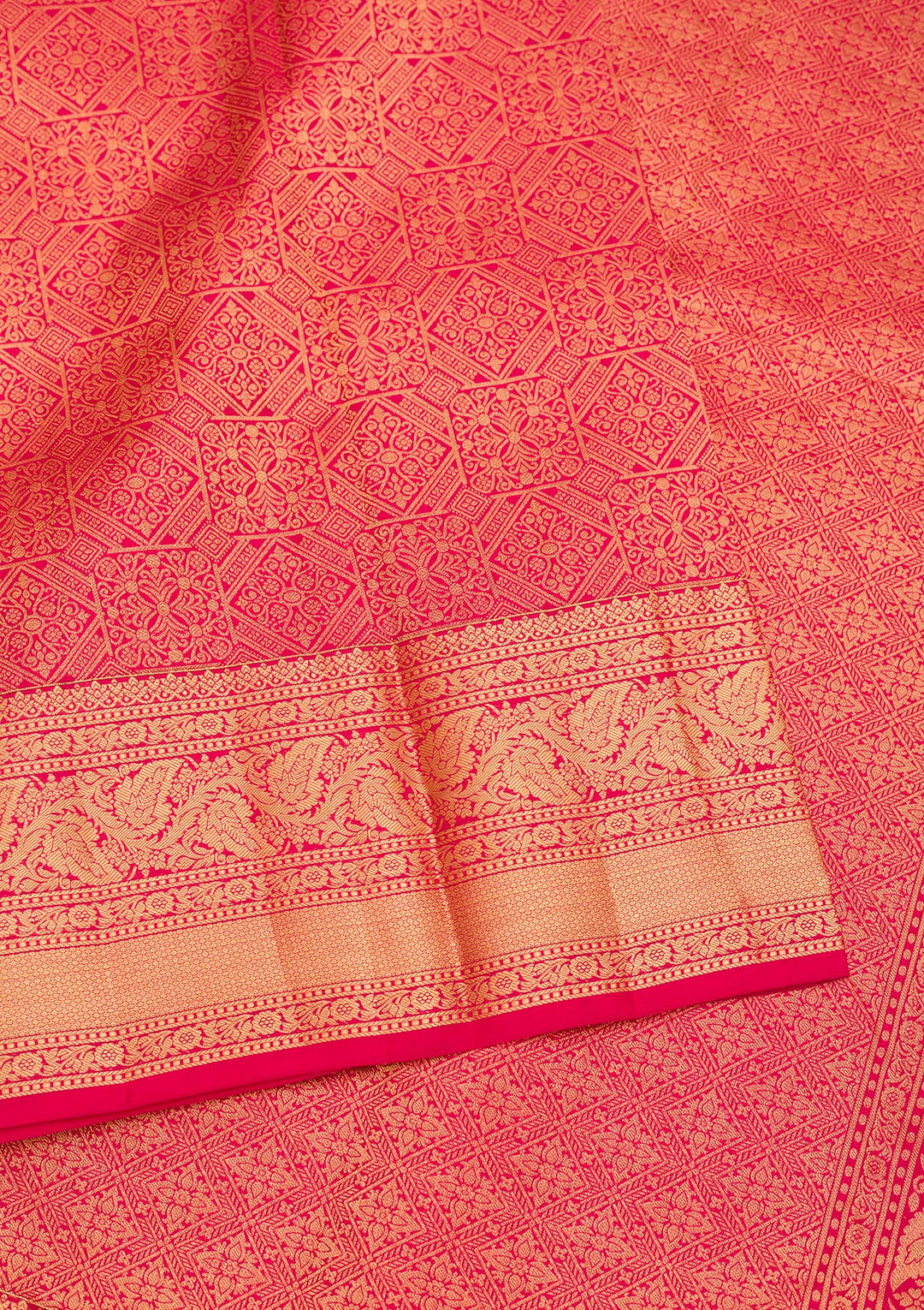 Maroon Silk Jaal Gold Zariwork Saree With Matching Blouse Piece