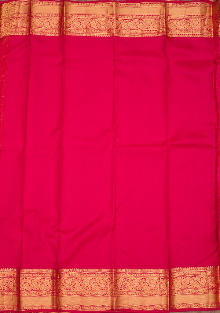 Maroon Silk Jaal Gold Zariwork Saree With Matching Blouse Piece