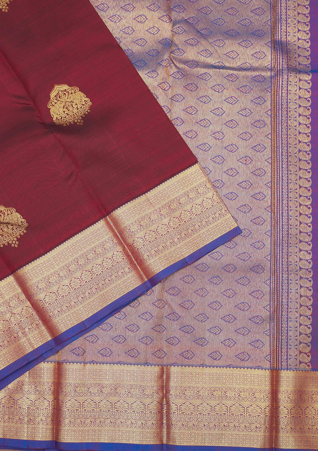 Maroon Zariwork Pure Silk Saree