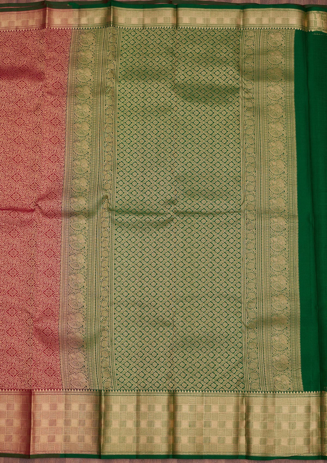 Maroon Silk Jaal Gold Zariwork Saree With Matching Blouse Piece