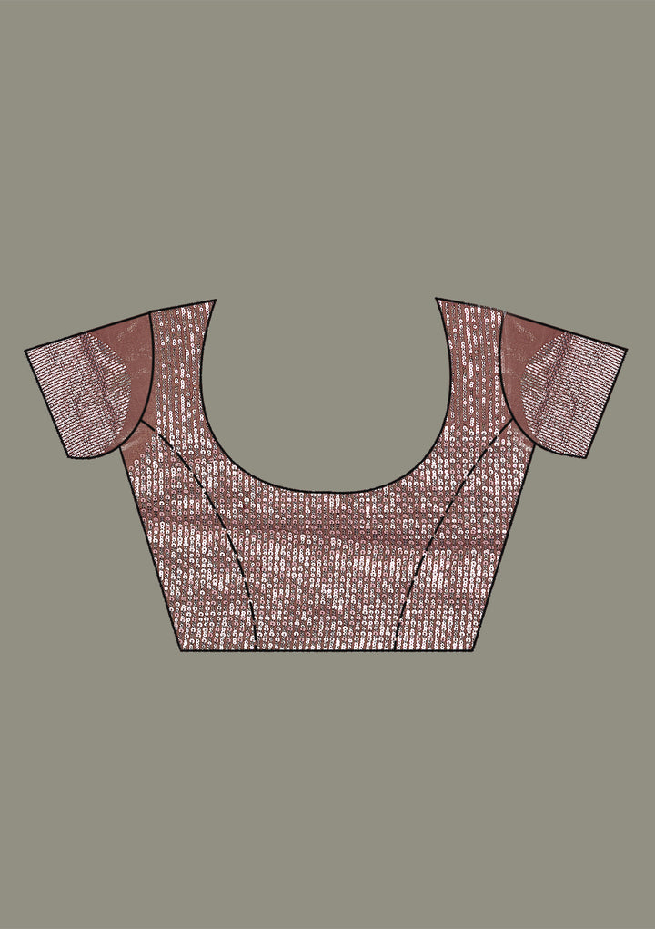 Mauve Sequins Tissue Saree