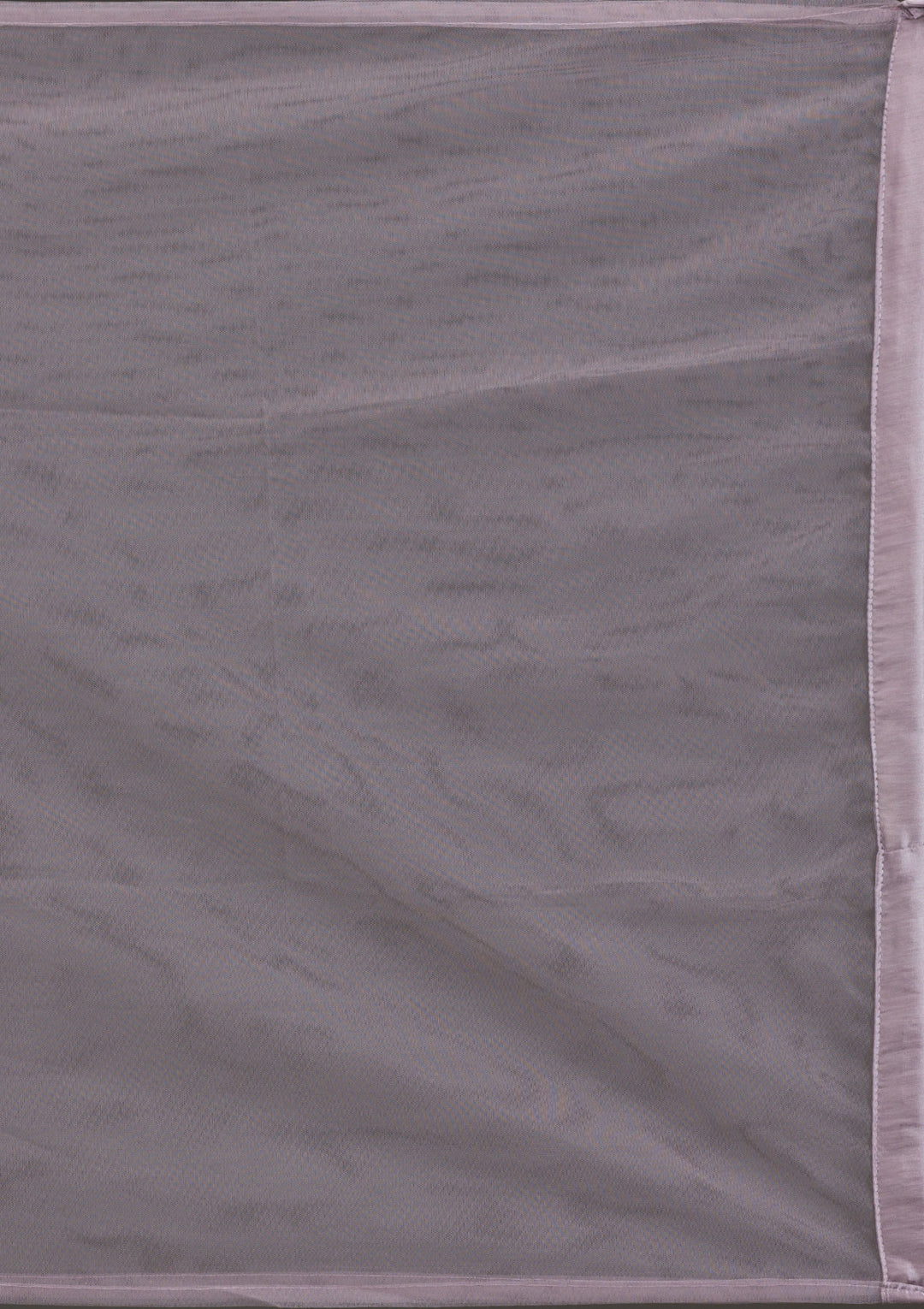 Koskii Net Lavender Gown - Silver Stonework Elegance